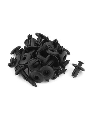 A ABSOPRO 25 Pcs Black Plastic Push in Car Bumper Fender Door Rivets Retainer Clip 8mm Hole