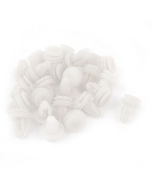 A ABSOPRO 25 Pcs White Plastic Push in Car Bumper Fender Door Rivets Retainer Clip 8mm Hole