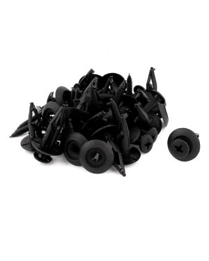 A ABSOPRO Black Plastic Rivets Fastener Fender Car Bumper Push Clips 25mm Long 25 Pcs