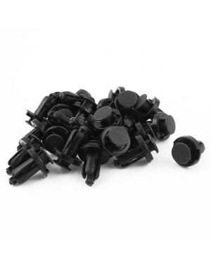 A ABSOPRO Black Plastic Rivets Fastener Fender Car Bumper Push Clips 30mm Long 25 Pcs