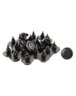 A ABSOPRO Black Plastic Rivets Fastener Fender Car Bumper Push Clips 20mm Long 25 Pcs