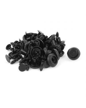 A ABSOPRO Black Plastic Rivets Fastener Fender Car Bumper Push Clips 21mm Long 25 Pcs