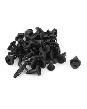 A ABSOPRO Black Plastic Rivets Fastener Fender Car Bumper Push Clips 8mm x 22mm 25 Pcs