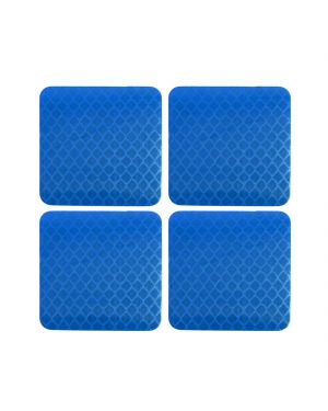 A ABSOPRO 4pcs Blue Car Reflective Stickers Safety Warning Tape Reflector Decal 5 x 5cm