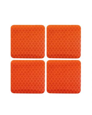 A ABSOPRO 4pcs Orange Car Reflective Stickers Safety Warning Tape Reflector Decal 5 x 5cm