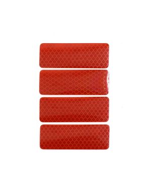 A ABSOPRO 4pcs Red Car Reflective Stickers Safety Warning Tape Reflector Decal 8 x 3cm