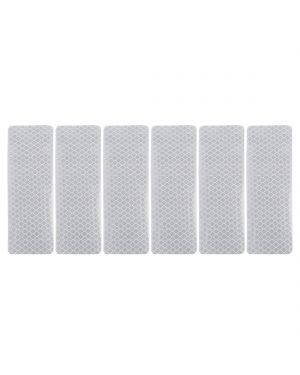 A ABSOPRO 6pcs Silver Tone Rear Bumper Reflector Car Reflective Sticker Tape 12 x 4cm