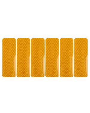 A ABSOPRO 6pcs Gold Tone Rear Bumper Reflector Car Reflective Sticker Tape 12 x 4cm