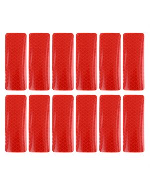 A ABSOPRO 12pcs Red Rear Bumper Reflector Car Reflective Stickers Warning Tape 3 x 8cm
