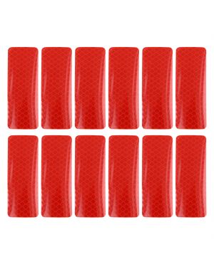 A ABSOPRO 12pcs Red Rear Bumper Reflector Car Reflective Stickers Warning Tape 3 x 8cm