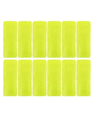 A ABSOPRO 12pcs Yellow Rear Bumper Reflector Car Reflective Sticker Warning Tape 3 x 8cm