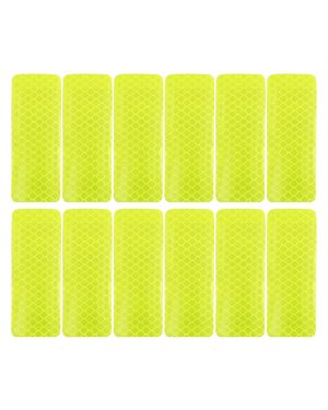 A ABSOPRO 12pcs Yellow Rear Bumper Reflector Car Reflective Sticker Warning Tape 3 x 8cm