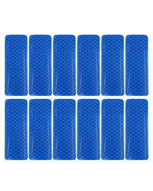 A ABSOPRO 12pcs Blue Rear Bumper Reflector Car Reflective Stickers Warning Tape 3 x 8cm