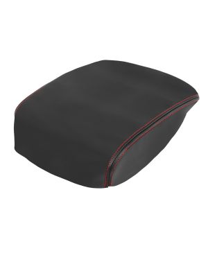 A ABSOPRO Center Console Lid Armrest Cover for Honda Pilot Pad Replacement Microfiber Leather Black