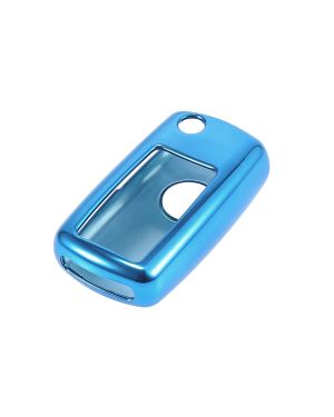 A ABSOPRO Blue TPU Remote Key Cover Case Keyless Fob Shell Half Cover for Volkswagen Polo Tiguan