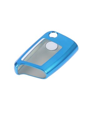 A ABSOPRO Blue TPU Remote Key Cover Case Keyless Fob Shell Full Cover Clear for Volkswagen Golf
