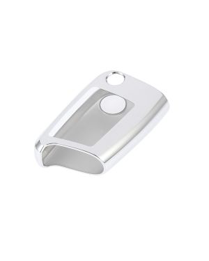 A ABSOPRO Silver Tone TPU Remote Key Cover Case Keyless Fob Shell Full Cover Clear for Volkswagen Golf
