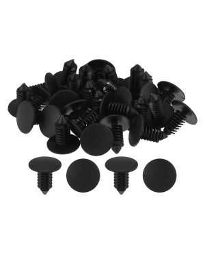 A ABSOPRO 9mm Plastic Push Pin Fastener Rivets for Chrysler for Dodge Door Fender Bumper - Pack of 30 Black