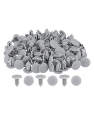 A ABSOPRO 9mm Plastic Buckle Ceiling Lining Trim Panel Clips Fit for VW for Chevy Door - Pack of 100 Gray