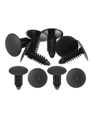 A ABSOPRO 7mm Interior Push Fastener Door Panel Clips Rivets Fit for VW for Ford - Pack of 10 Black