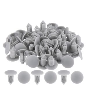 A ABSOPRO 9mm Plastic Push Pin Door Fastener Rivets Fit for Dodge Challenger Avenger - Pack of 50 Gray