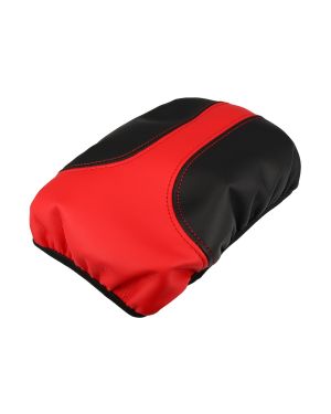 A ABSOPRO Microfiber Leather Car Armrest Protector Cover Pad Replacement for Nissan Rogue Red and Black