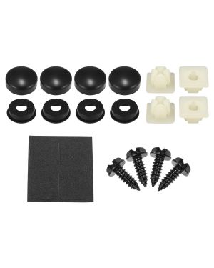 A ABSOPRO License Plate Screws Rustproof Bolts Kit Stainless Steel Black (Set of 20)