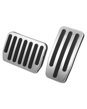 A ABSOPRO Foot Brake Pedals Pads Cover for Tesla Model 3 Model Y Stainless Steel Silver Tone (Set of 2)
