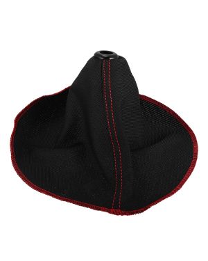 A ABSOPRO Car Shift Boot Cover Universal Gear Shift Knob Boot Dust Cover Fabric Black with Red Line