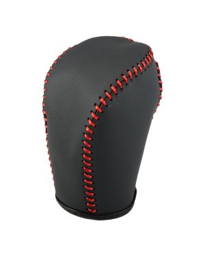 A ABSOPRO Gear Shifting Knob Cover Automatic Transmission Lever Trim for Honda Civic PU Leather Black Red Line