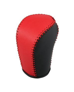 A ABSOPRO Gear Shifting Knob Cover Automatic Transmission Lever Trim for Honda Civic PU Leather Black Red
