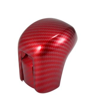 A ABSOPRO Gear Shifting Knob Cover Automatic Transmission Lever Trim for Honda Civic ABS Carbon Fiber Pattern Red