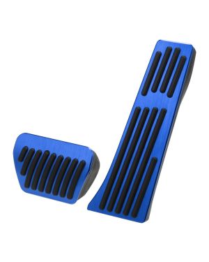 A ABSOPRO Gas Brake Pedal Cover Anti Slip Foot Pedals for BMW  X3 X4 X5 X6 X7 Aluminum Alloy Blue (Set of 2)