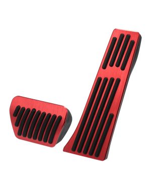 A ABSOPRO Gas Brake Pedal Cover Anti Slip Foot Pedals for BMW X3 X4 X5 X6 X7 Aluminum Alloy Red (Set of 2)