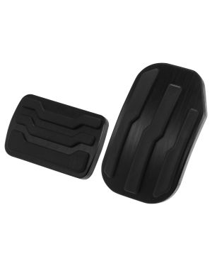 A ABSOPRO Gas Brake Pedal Cover Anti Slip Foot Pedals for Ford F-150 Aluminum Alloy Black (Set of 2)