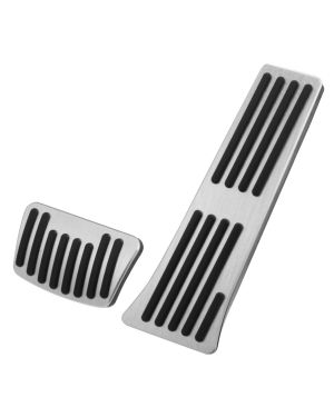 A ABSOPRO Gas Brake Pedal Cover Anti Slip Foot Pedals for Kia New K5 Aluminum Alloy Silver Tone (Set of 2)