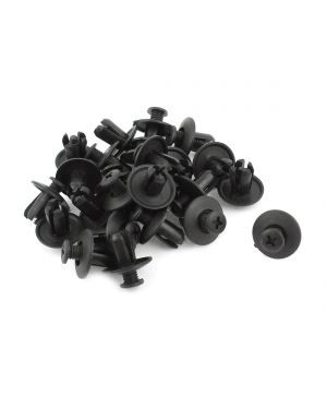A ABSOPRO Black Plastic Rivets Fastener Fender Car Bumper Push Clips 9mm x 13mm 25 Pcs