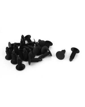 A ABSOPRO 24 Pcs Black Plastic Rivets Retainer Clip 7mm x 8mm x 19mm for Car Bumper Fender