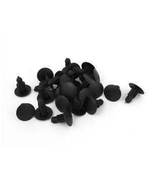 A ABSOPRO 24 Pcs Black Plastic Rivets Retainer Clip 8mm x 9mm x 17mm for Car Bumper Fender