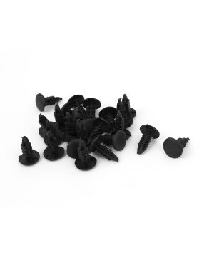 A ABSOPRO 24 Pcs Black Plastic Rivets Retainer Clip 6mm x 5mm x 15mm for Car Bumper Fender
