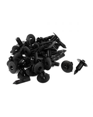 A ABSOPRO 24pcs Black Plastic Rivets Retainer Clip 6mm x 16mm x 17mm for Car Bumper Fender