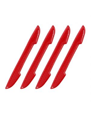 A ABSOPRO 4pcs Red Car Body Door Bumper Warning Reflective Sticker Decal 15 x 1.8cm