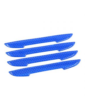 A ABSOPRO 4pcs Blue Car Body Door Bumper Warning Reflective Sticker Decal 15 x 1.8cm