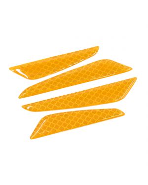 A ABSOPRO 4pcs Orange Car Body Door Bumper Self Adhesive Warning Reflective Sticker Decal