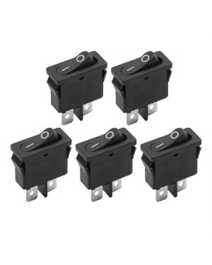 A ABSOPRO 5pcs Universal Black Car Vehicle Push Button Switch AC 6A 250V 10A 125V