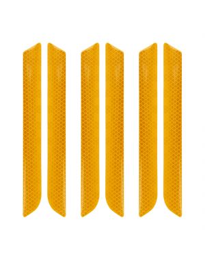 A ABSOPRO 6pcs Gold Tone Bumper Reflector Car Reflective Sticker Tape 21.6 x 2.5cm