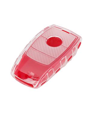 A ABSOPRO Keyless Remote Key Case Key Fob Shell Cover Case for Mercedes Benz E300 E400 Red
