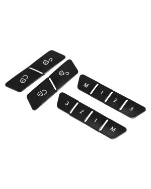 A ABSOPRO Car Seat Memory Door Lock Unlock Button Sticker for Benz a Class Black (Set of 12)