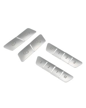 A ABSOPRO Car Seat Memory Door Lock Unlock Button Sticker for Benz a Class Silver Tone