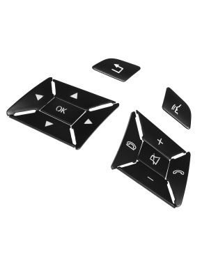 A ABSOPRO Car Steering Wheel Button Stickers Cover for Benz a Class Black (Set of 12)